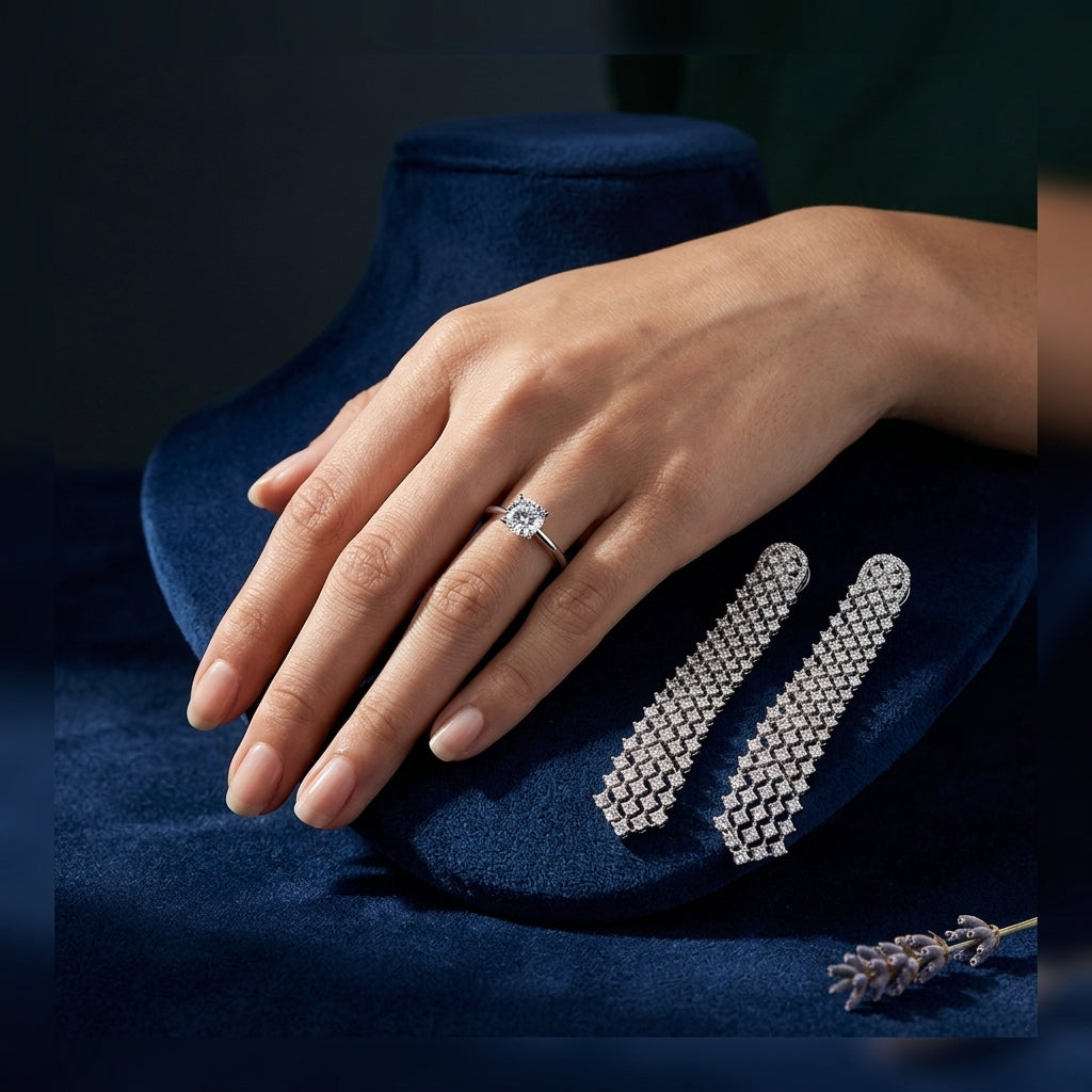 White Geometric Earrings - Mannequin