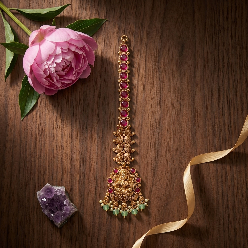 Red Goddess Temple Maang Tikka - Tabletop