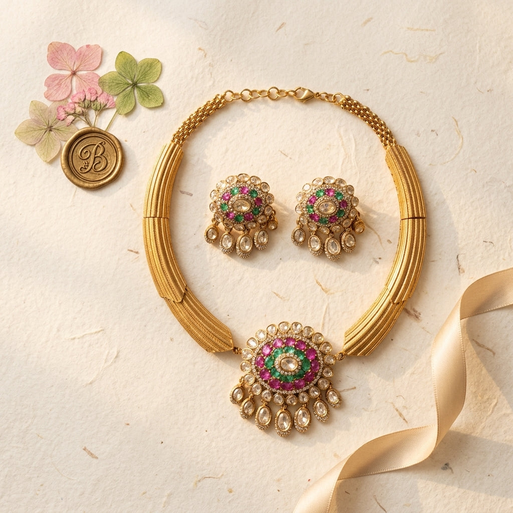 Multi Oval Cluster Necklace Set - Tabletop