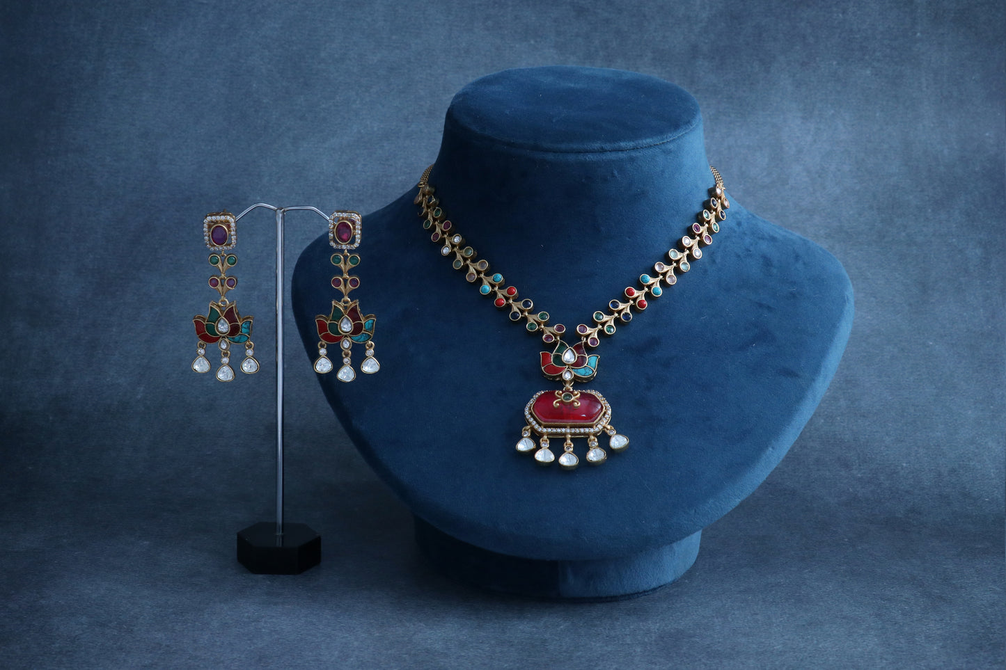 Navratan Multi-Color Meenakari Chandelier Set