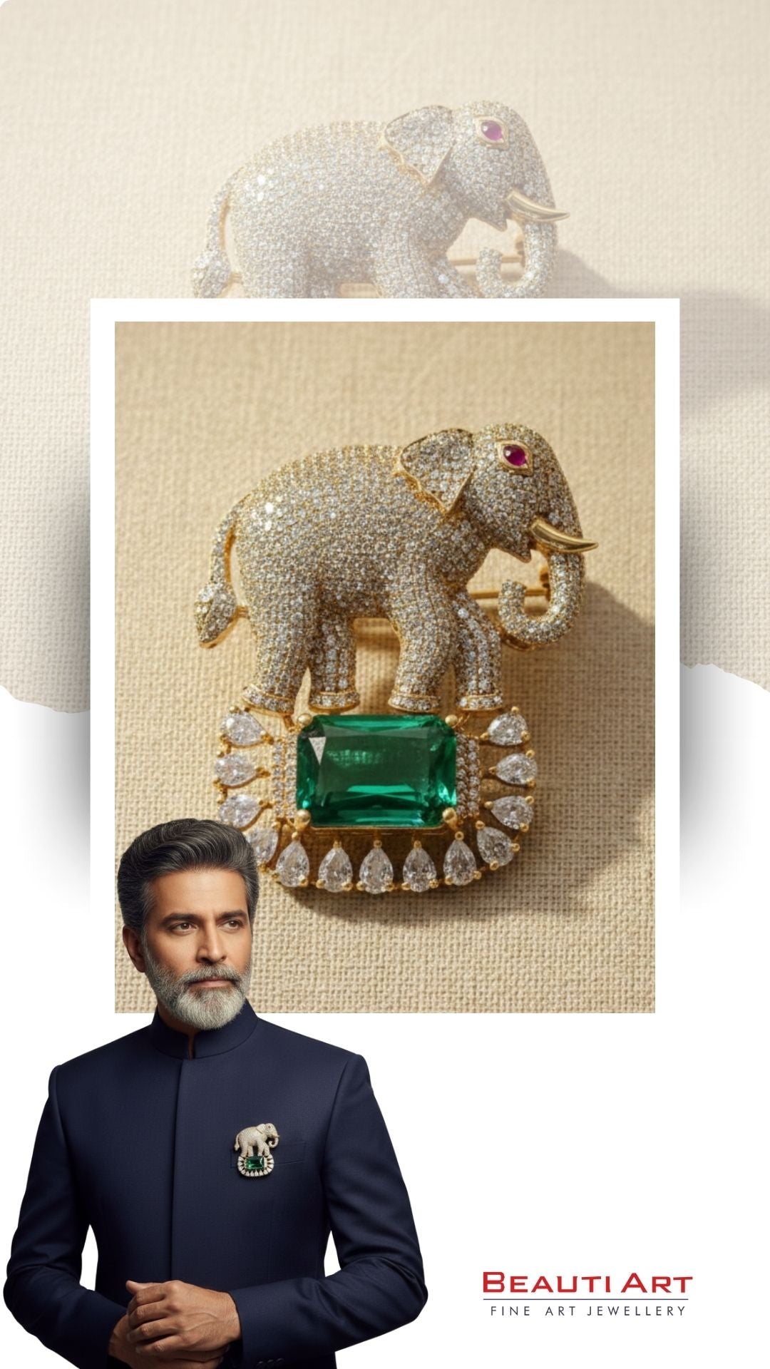 Majestic Imperial Elephant Brooch