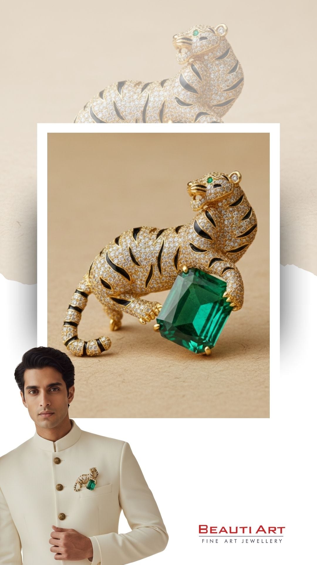 Imperial Bengal Tiger Statement Brooch