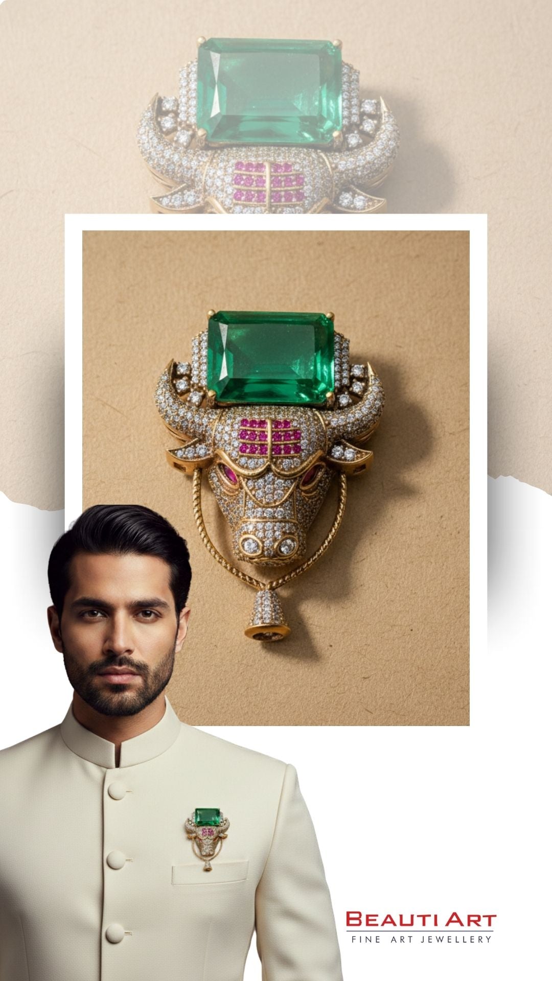 The Gilded Taurus Statement Brooch