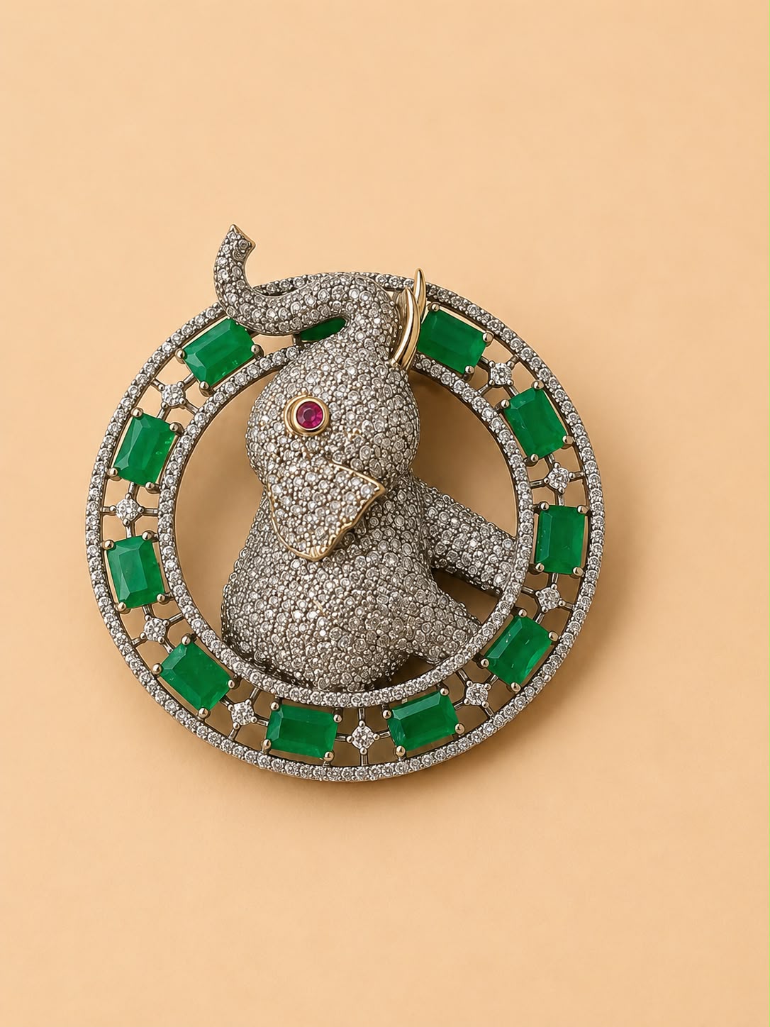 Multi Elephant Brooch - Mannequin