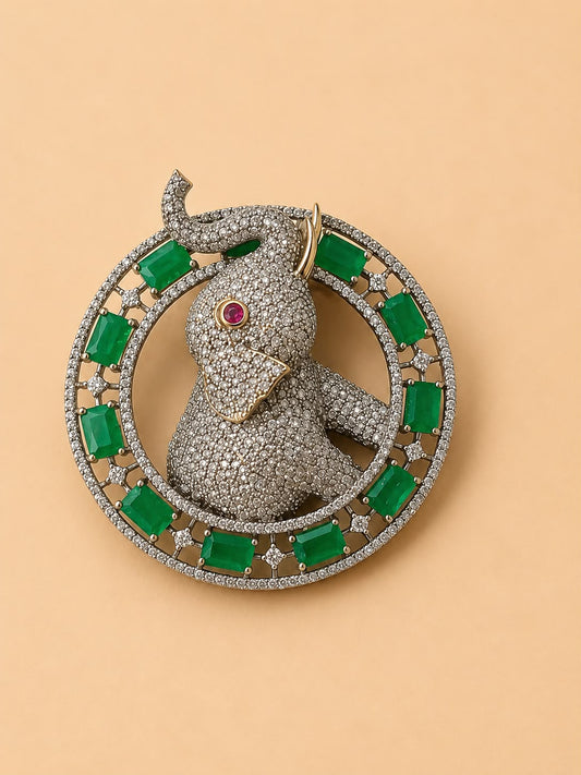 Multi Elephant Brooch - Mannequin