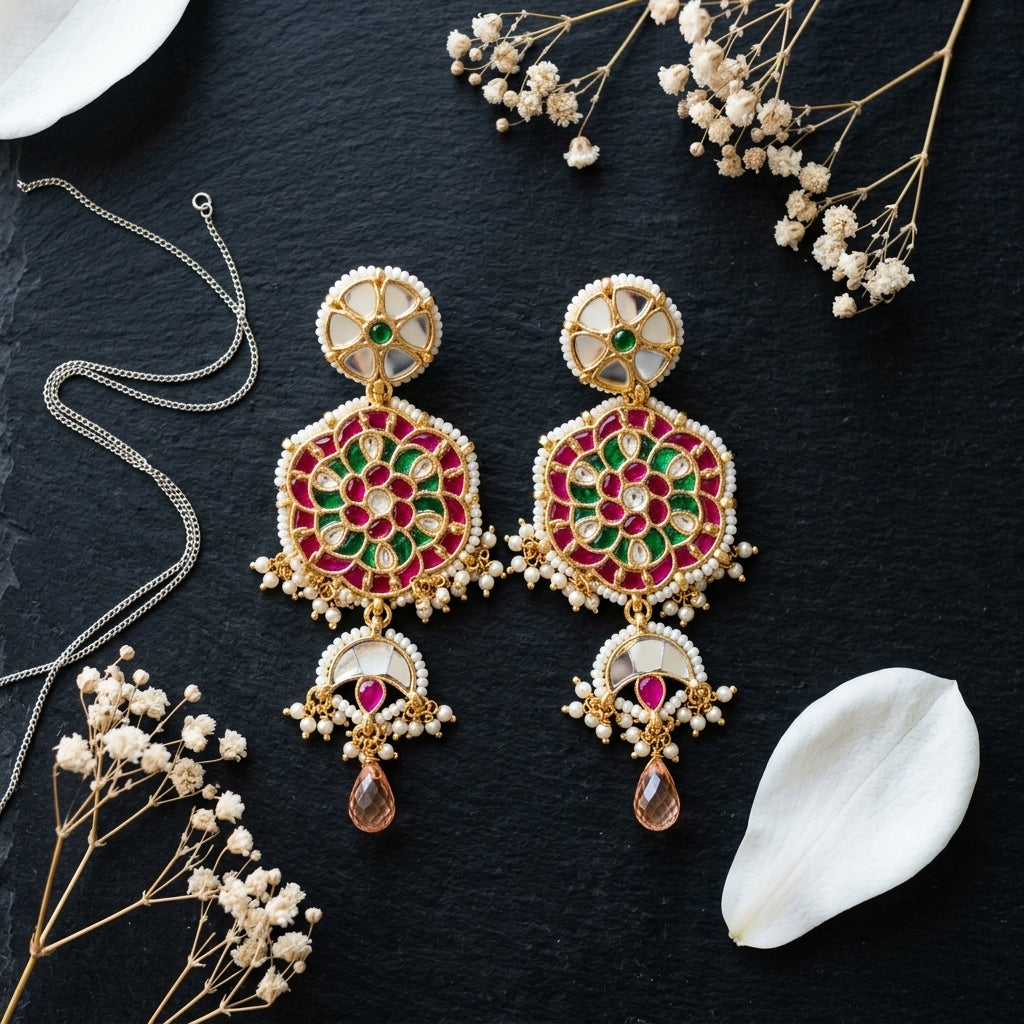 Multi Floral Tiered Earrings - Tabletop