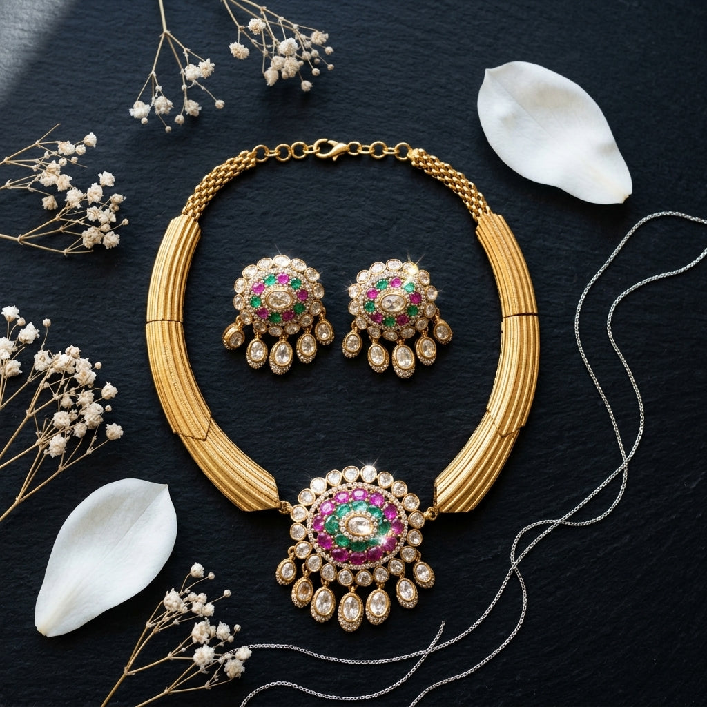 Multi Oval Cluster Necklace Set - Tabletop
