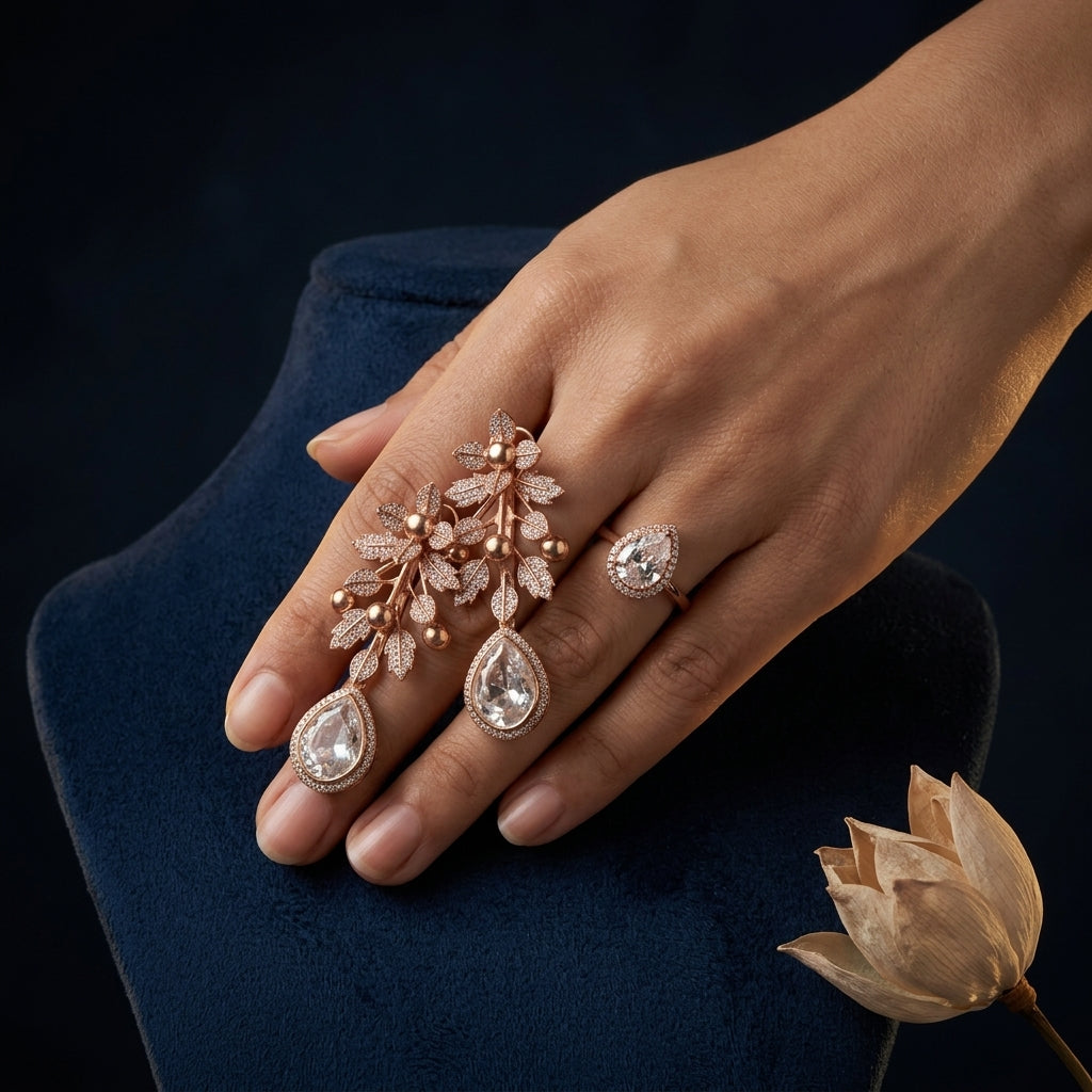 White Floral Branch Drop Earrings - Mannequin
