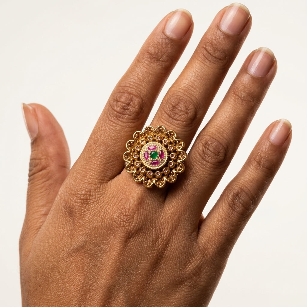 Multi Floral Cluster Ring - Model