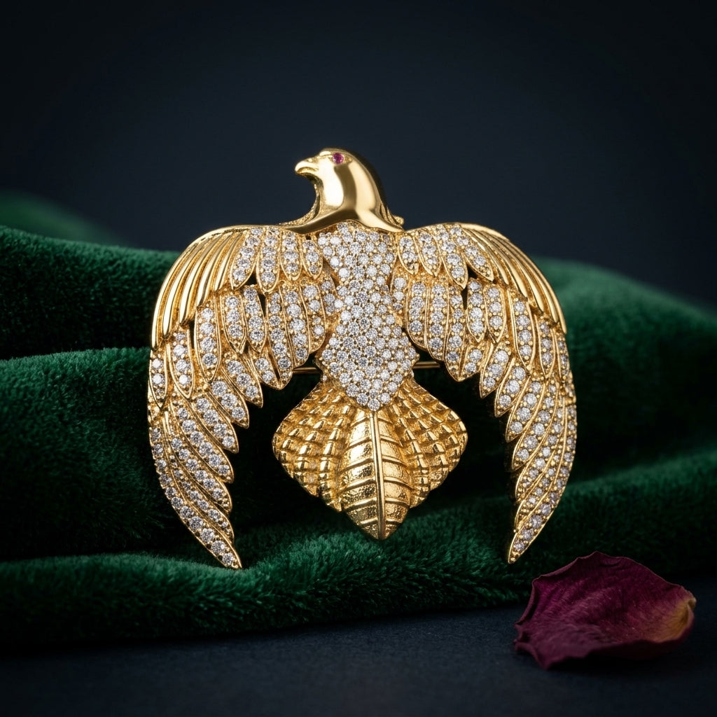 Gold Kundan Brooch - Mannequin