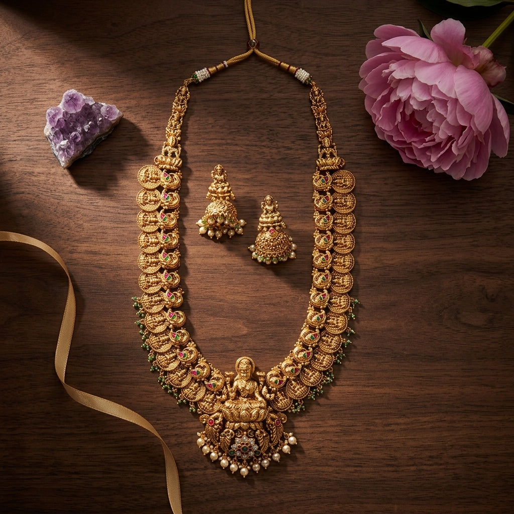 Multi Goddess Peacock Necklace Set - Tabletop