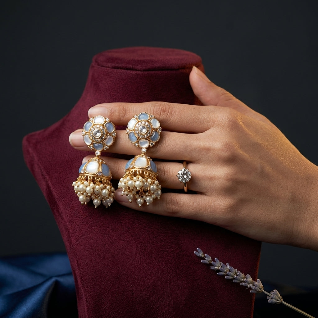 Multi Floral Jhumka Earrings - Mannequin