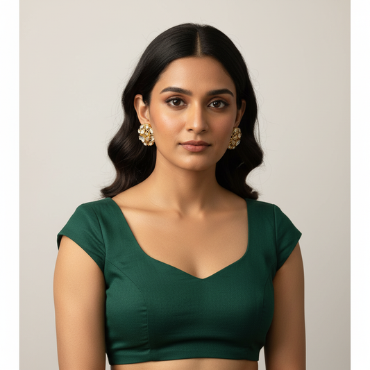 White Peacock Polki Earrings - Model