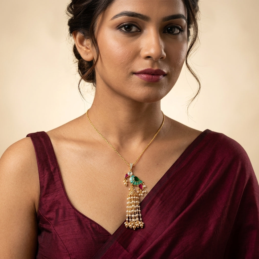 Multi Floral Necklace Set - Model