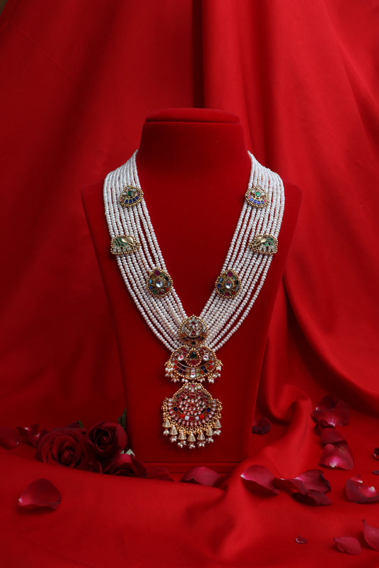 BeautiArt Multi-Layered Pearl Kundan Bridal Necklace