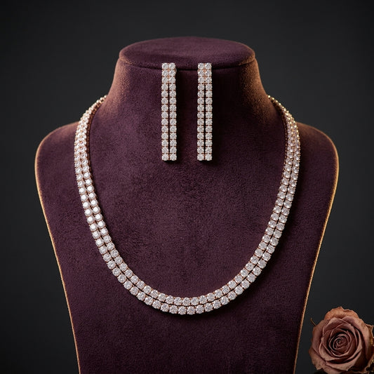 White Multi-line Necklace Set - Mannequin