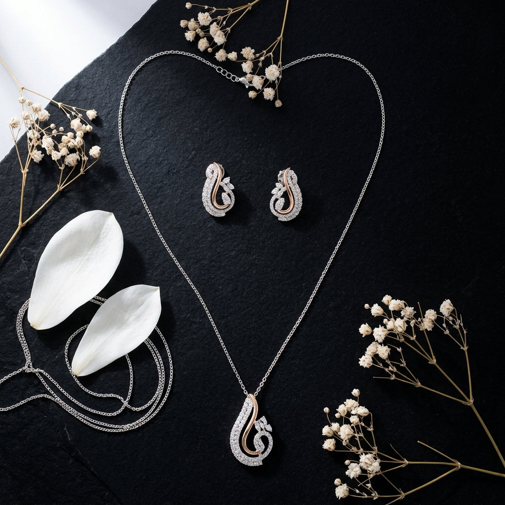 White Fluid Swirl Pendant Set - Tabletop
