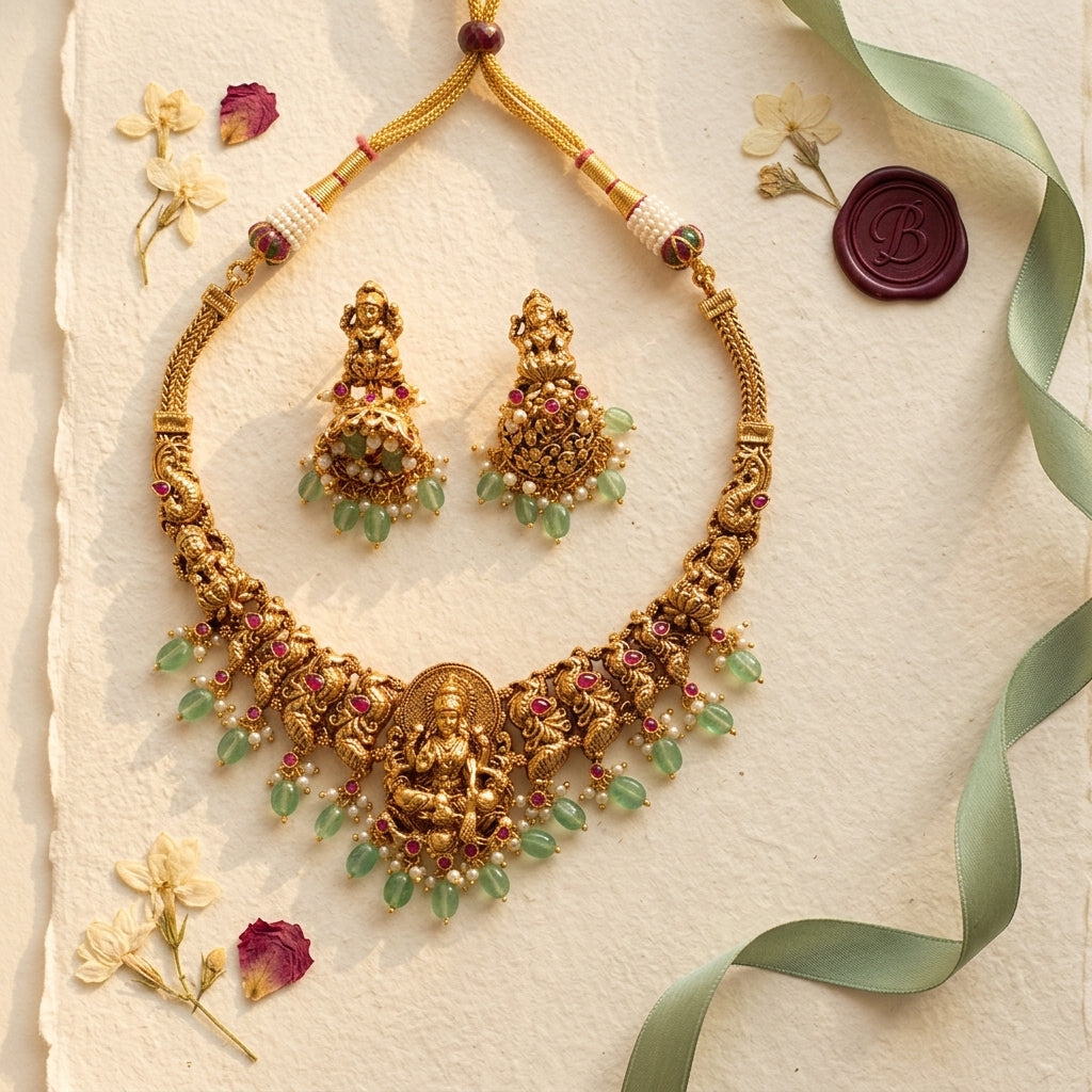 Ruby Temple Necklace Set - Tabletop