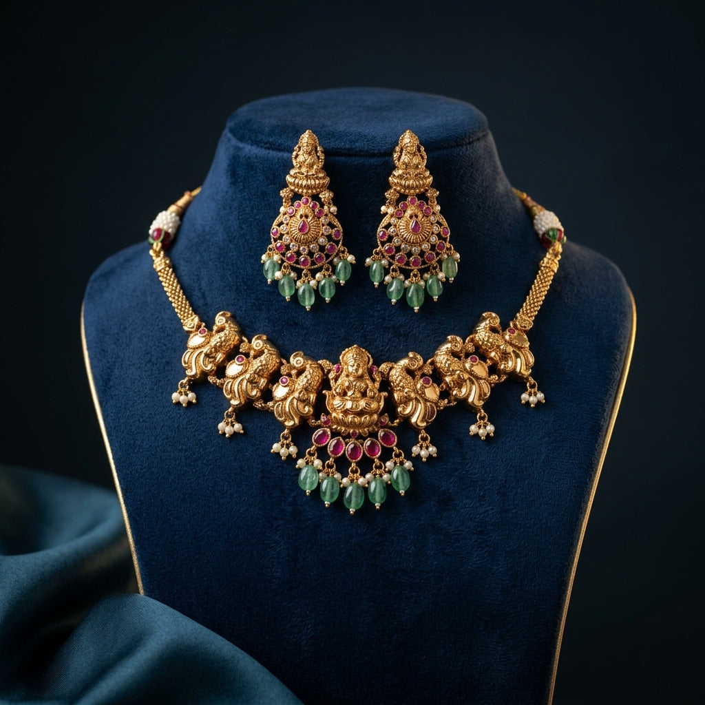 Multi Goddess Temple Necklace Set - Mannequin