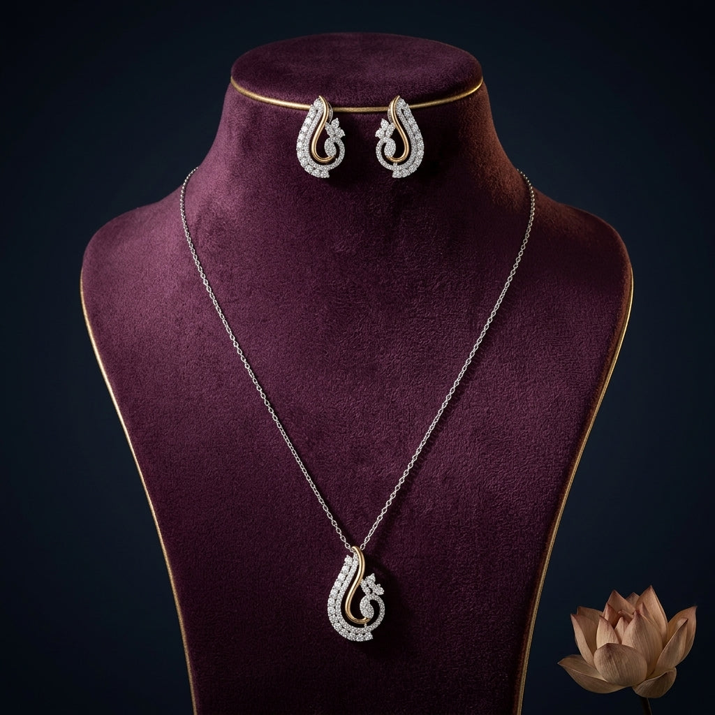 White Fluid Swirl Pendant Set - Mannequin