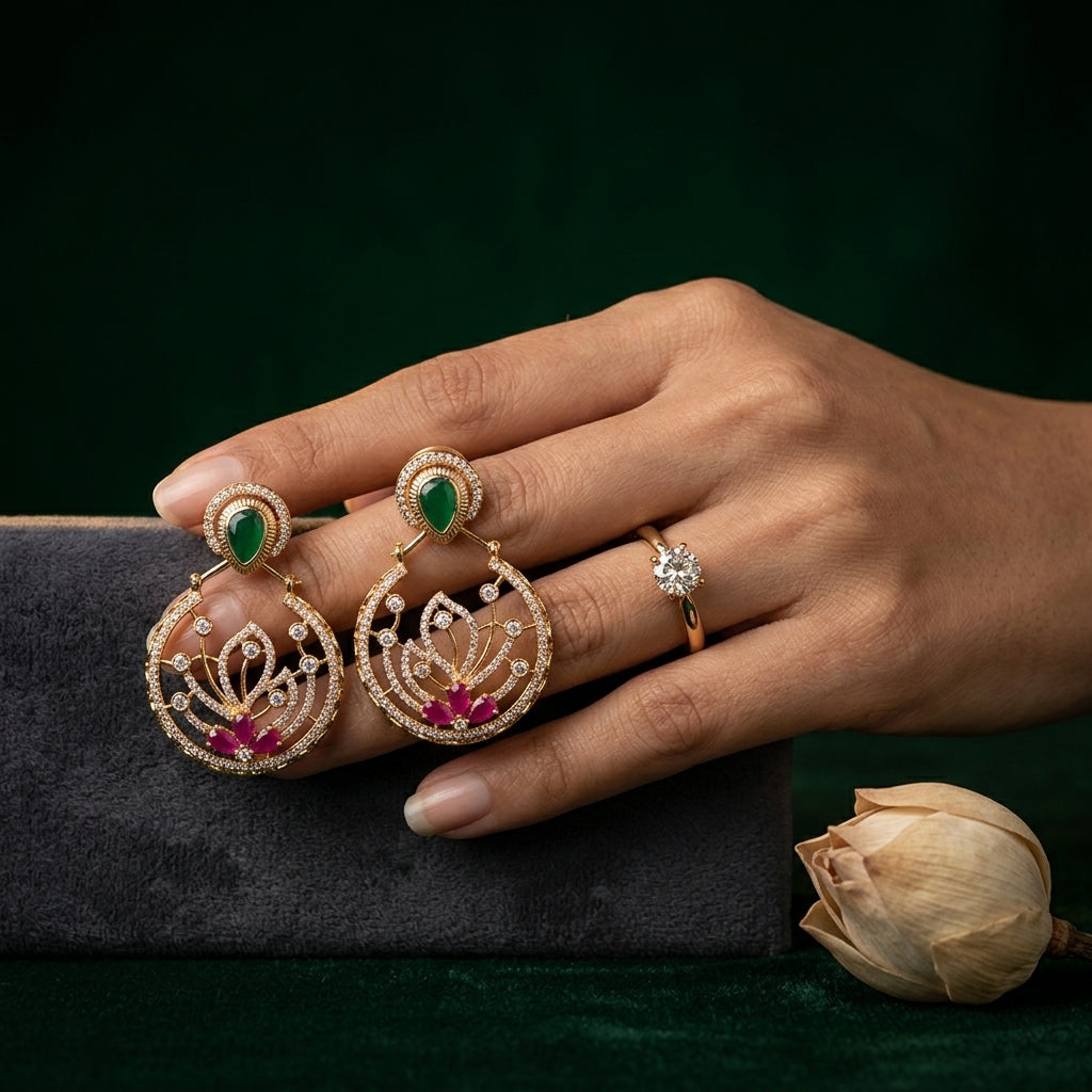 Multi Floral Scroll Earrings - Mannequin
