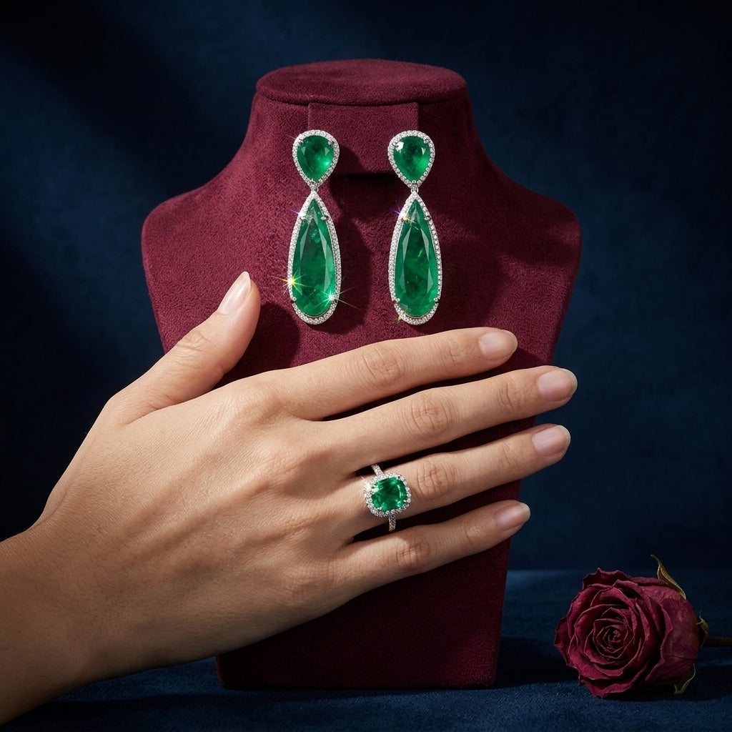 Green Floral AD Earrings - Mannequin