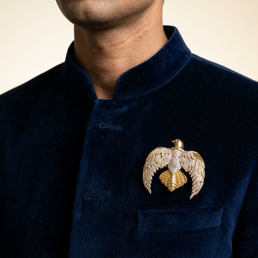 Gold Kundan Brooch - Model