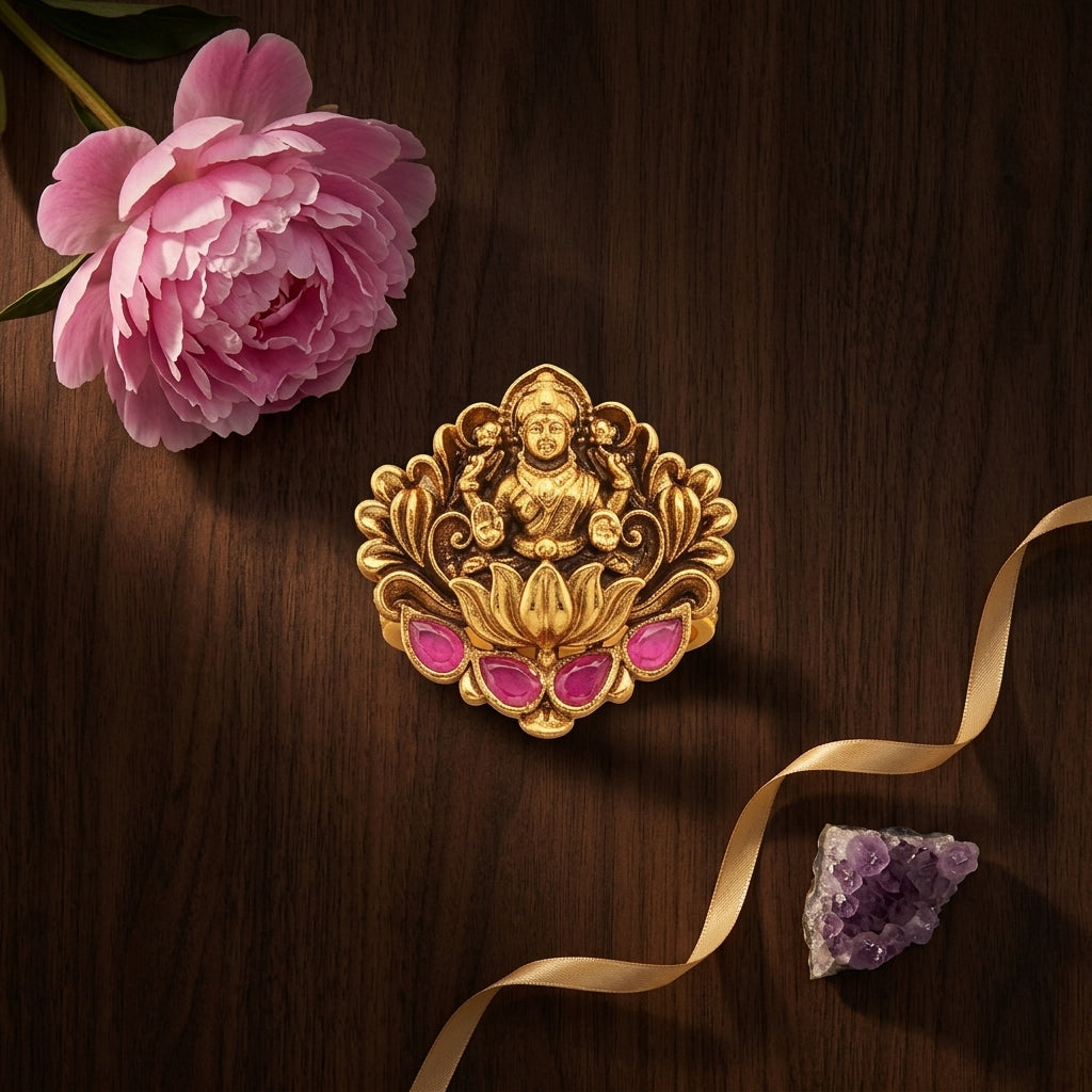 Ruby Temple Lotus Ring - Tabletop