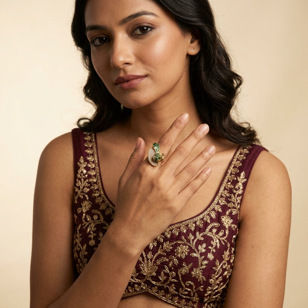 Green Contemporary Ring - Model