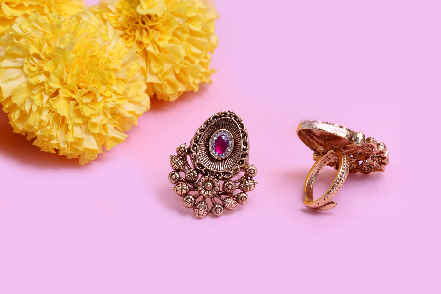 Elegant Antique Ruby Statement Ring