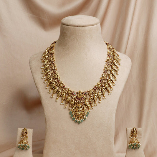 Antique Gold Lakshmi Necklace Set