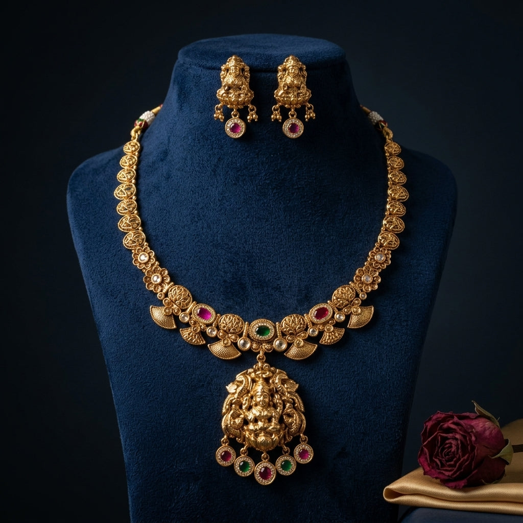 Multi Temple Goddess Necklace Set - Mannequin