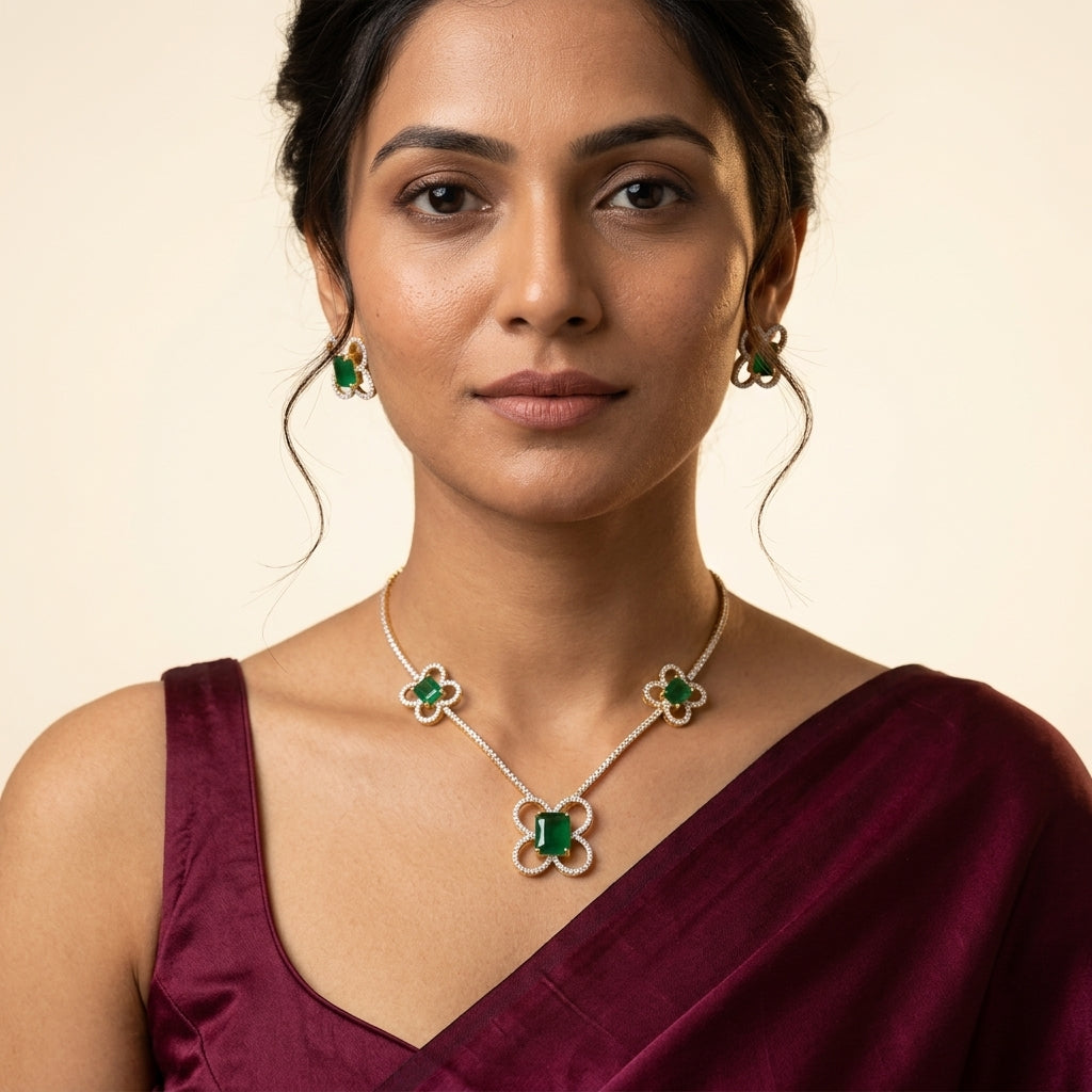 Green Clover Pendant Set - Model