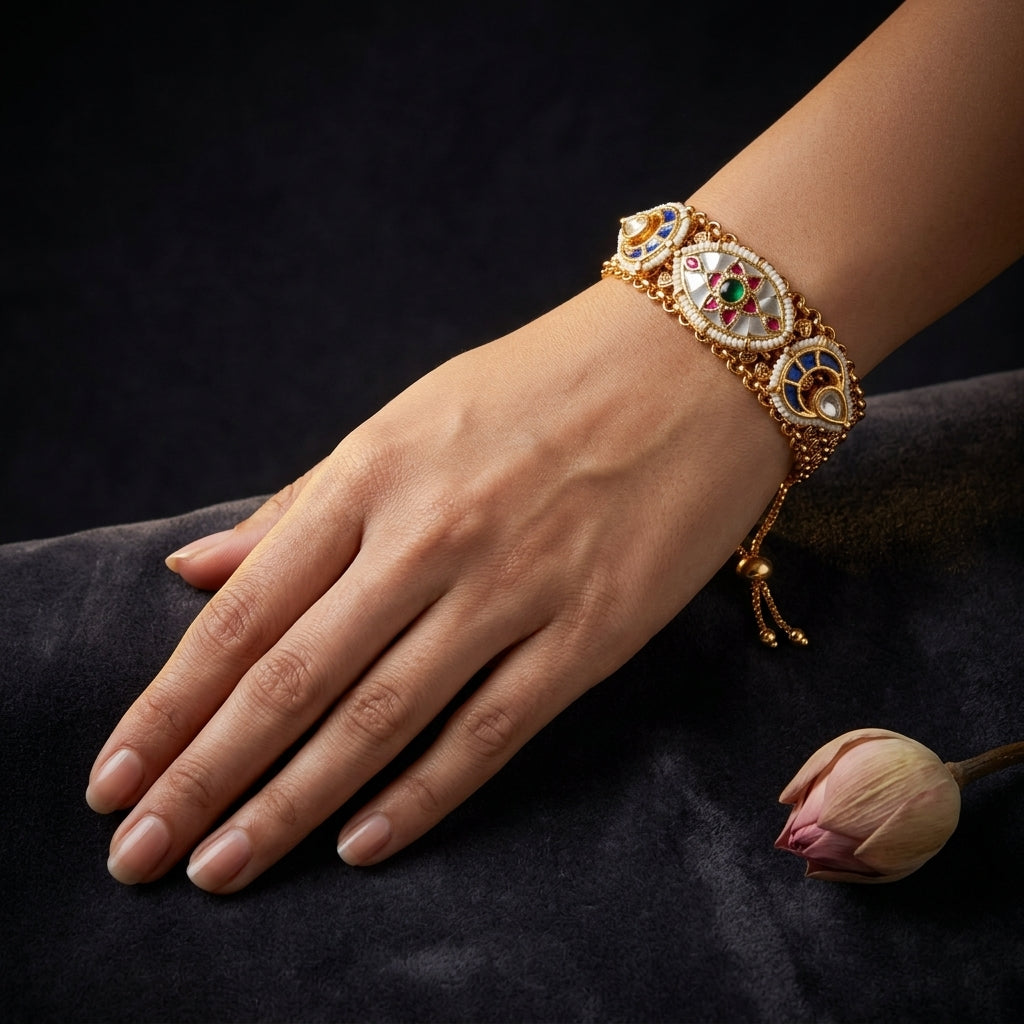 Multi Virasat Floral Adjustable Bracelet - Mannequin