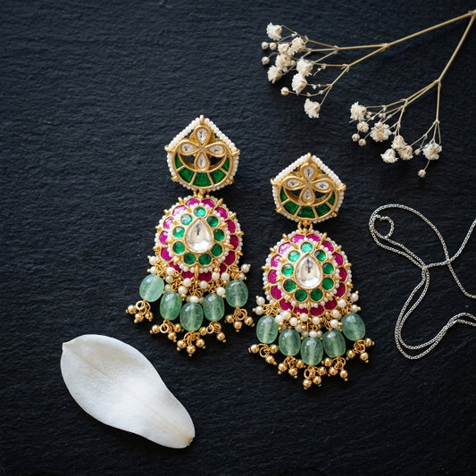 Multi Floral Cluster Earrings - Tabletop