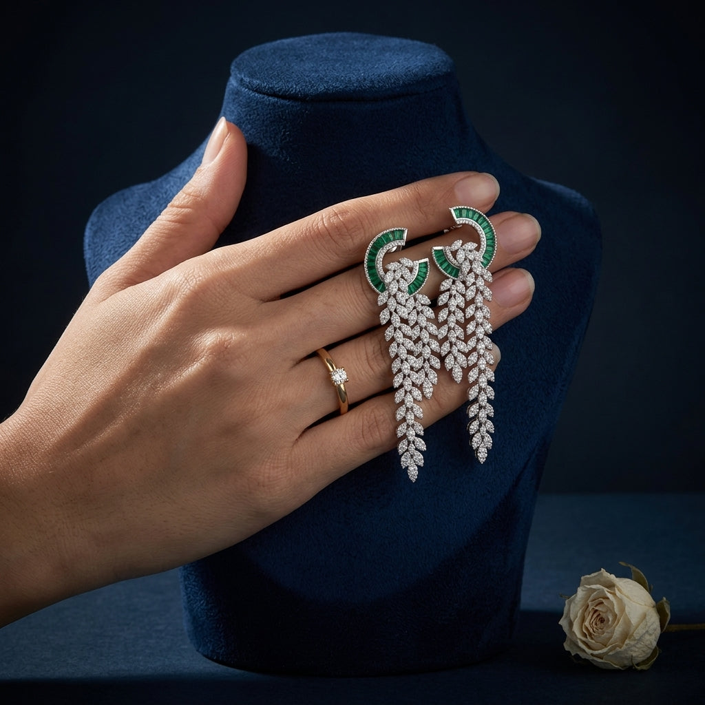 Green Geometric Earrings - Mannequin