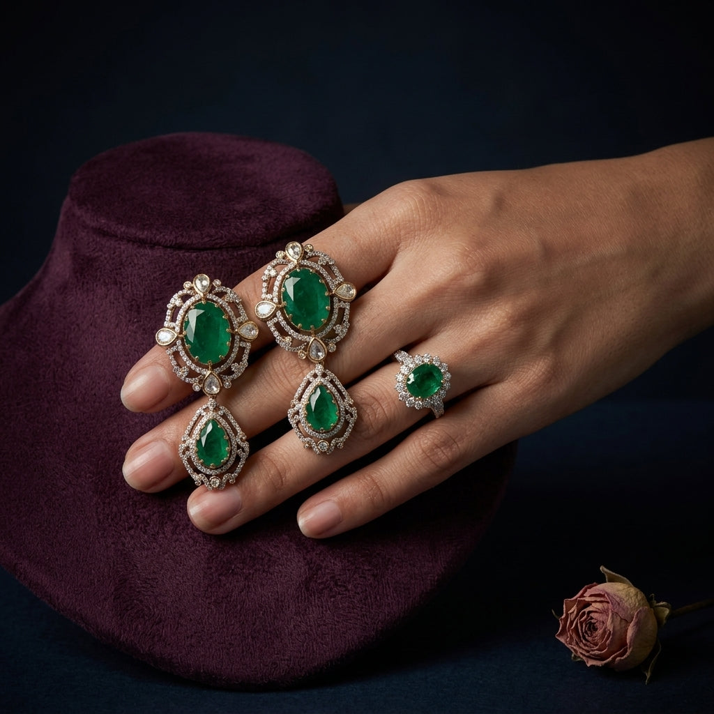 Green Kundan Earrings - Mannequin