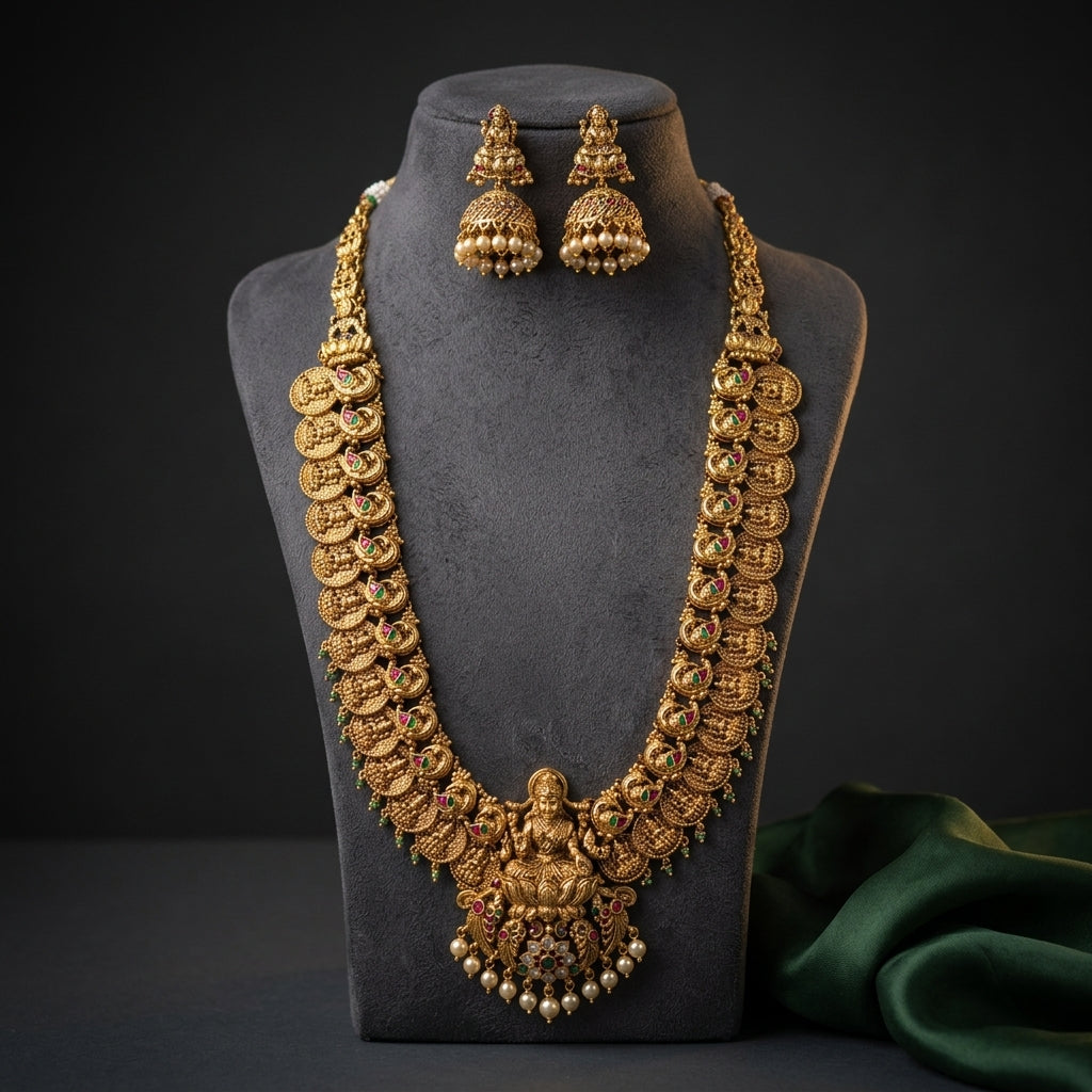 Multi Goddess Peacock Necklace Set - Mannequin