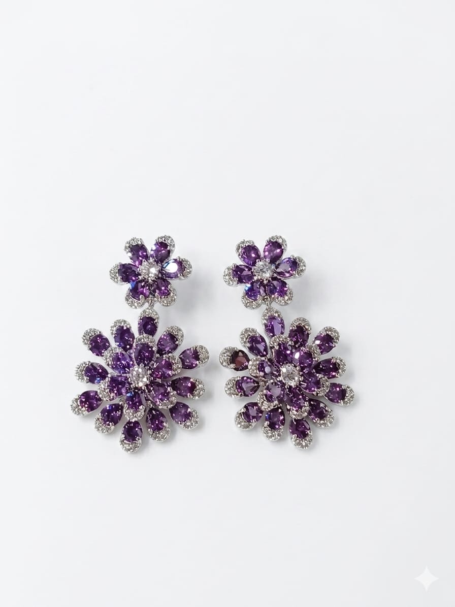 Purple Art Deco Inspired Earrings - Mannequin