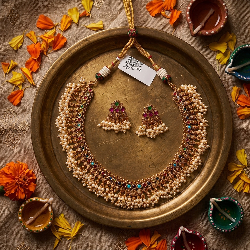 Multi Leaf Cluster Necklace Set - Tabletop