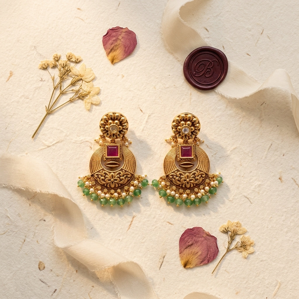 Multi Floral Ribbed Earrings - Tabletop