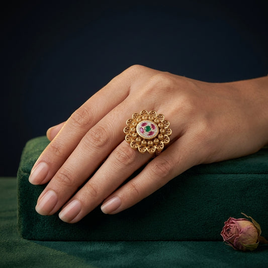 Multi Floral Cluster Ring - Mannequin