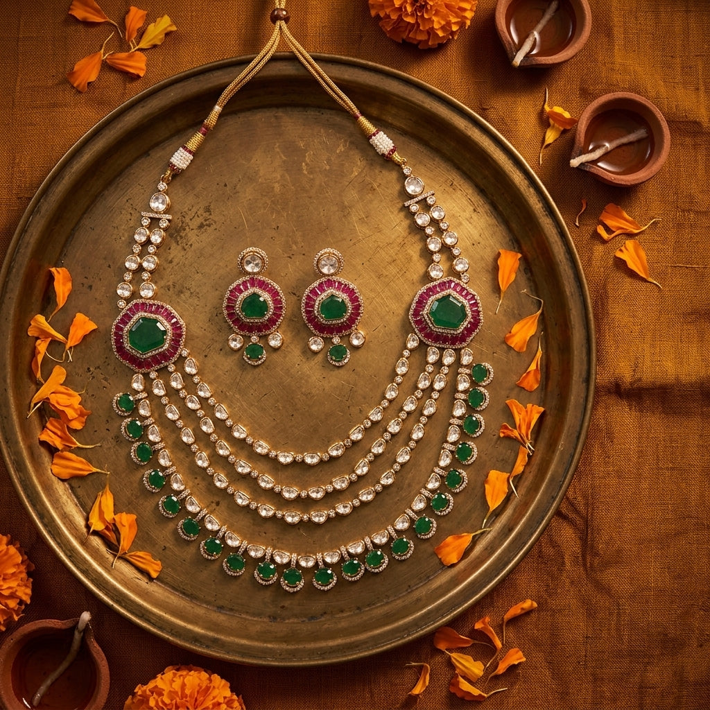 Multi Medallion Layered Necklace Set - Tabletop