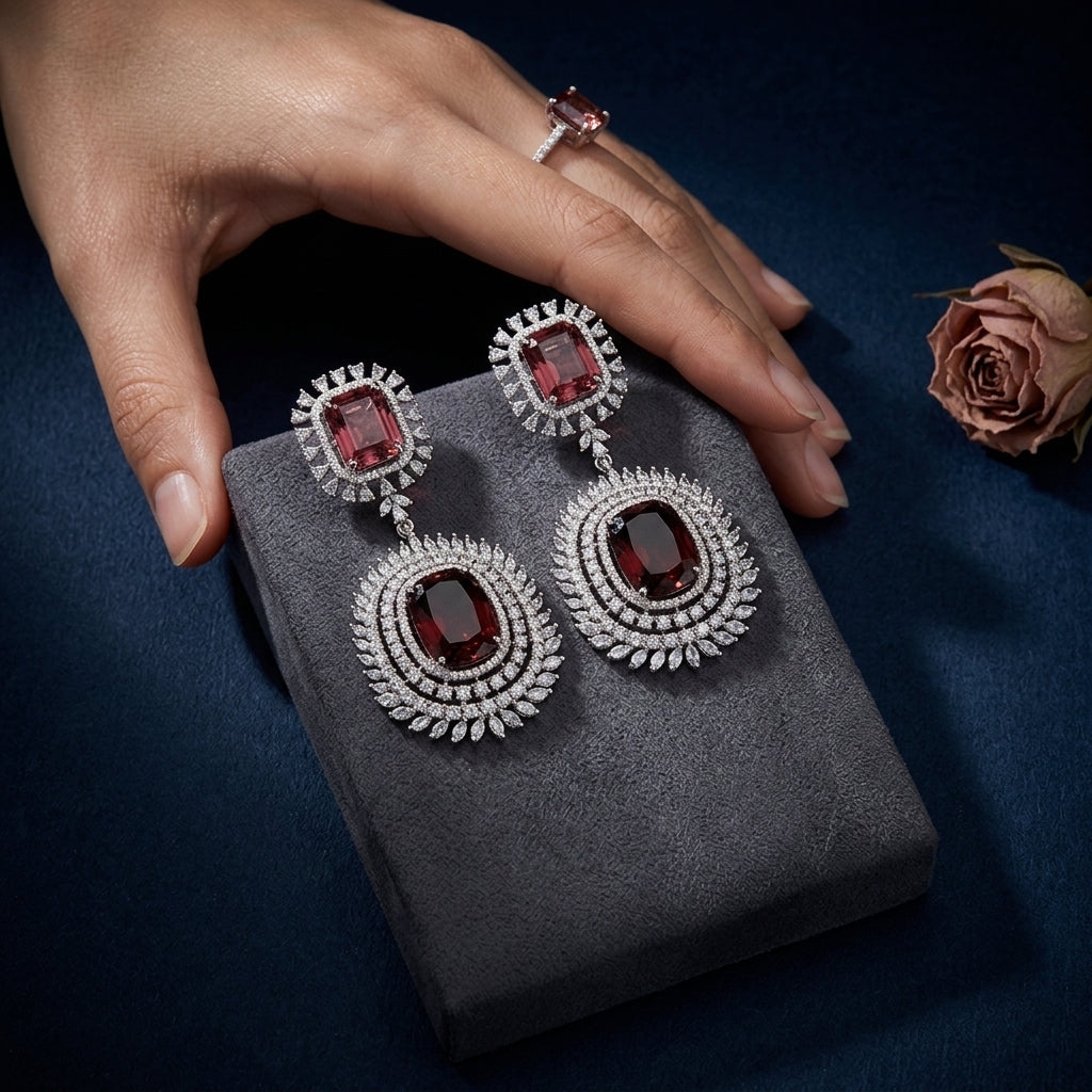 Rodo colour Floral AD Earrings - Mannequin