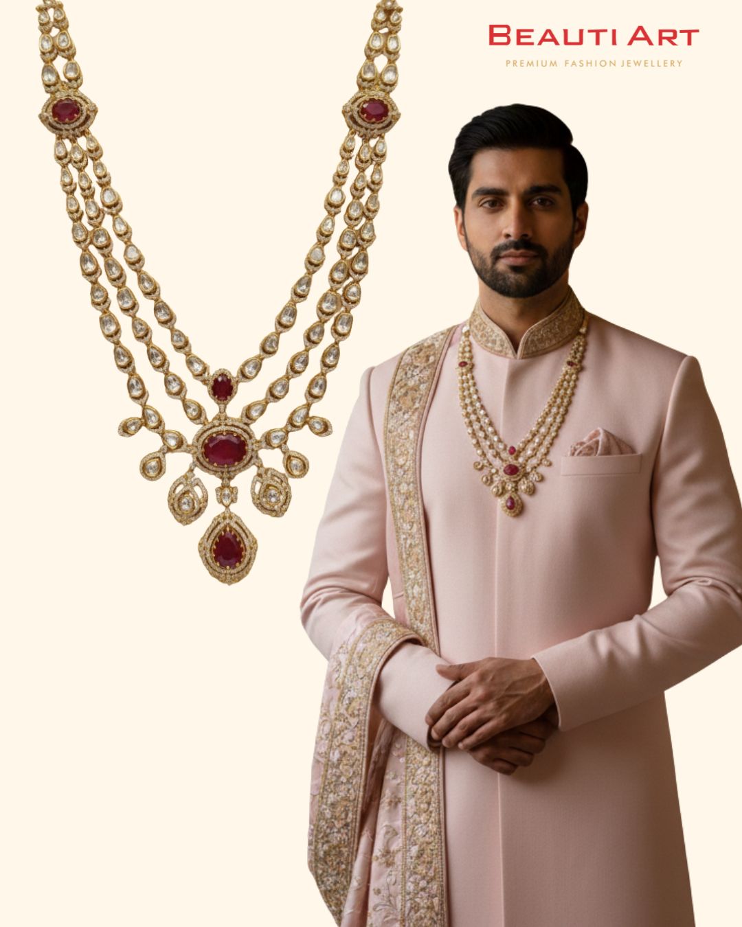 Royal Ruby Groom Necklace