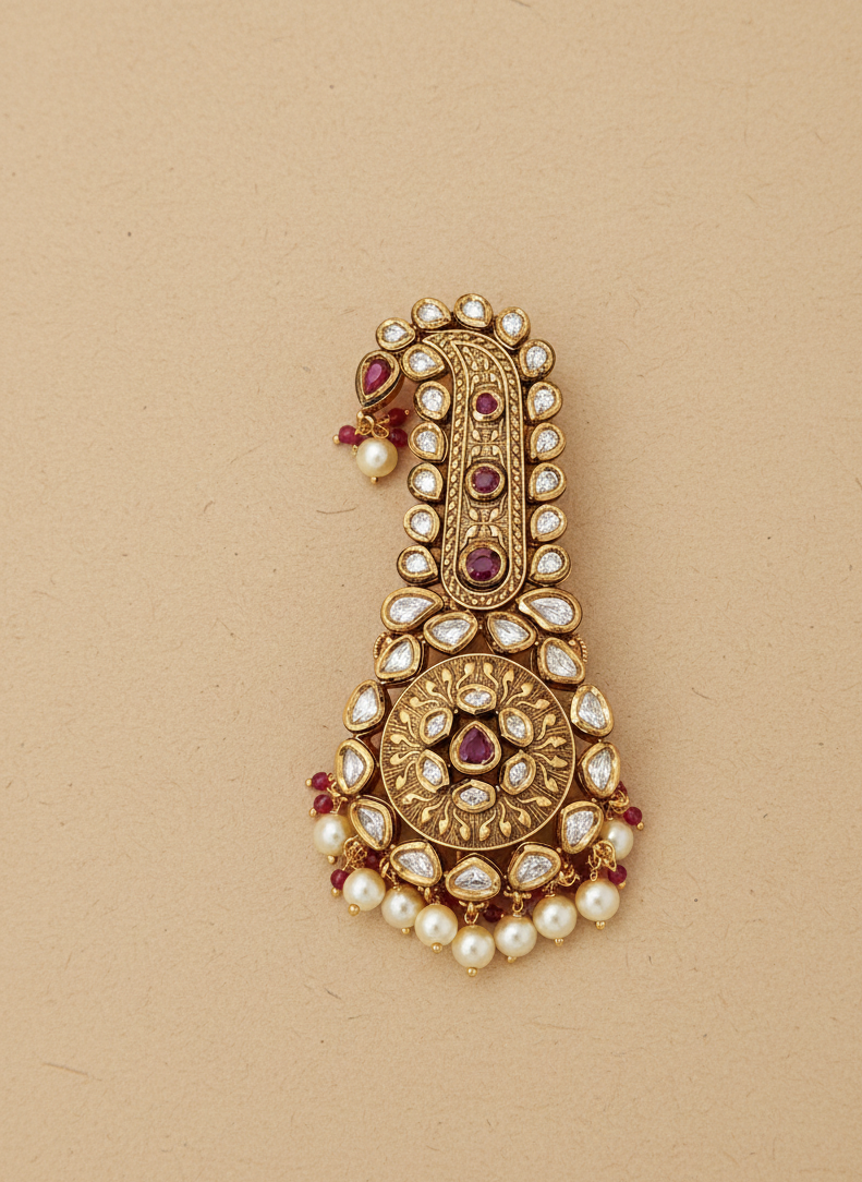 Vintage Filigree Paisley Ruby Kalgi