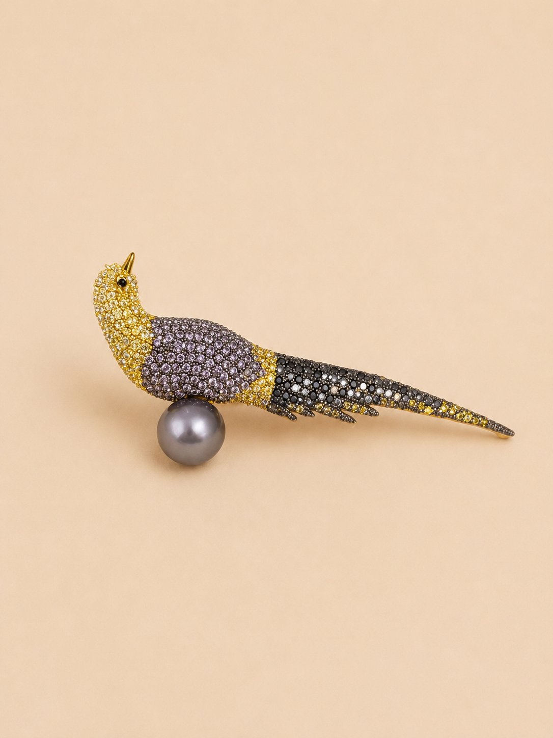 Peacock Pearl Brooch