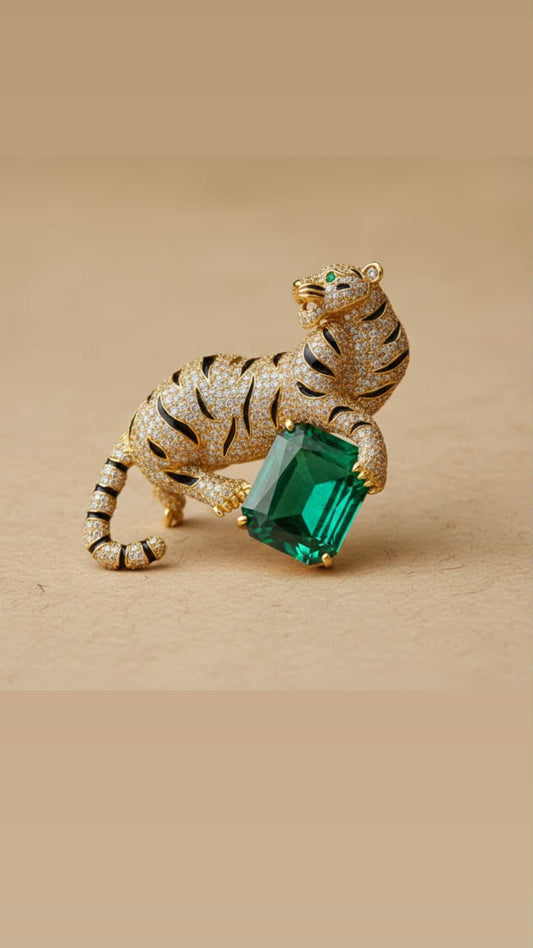 Imperial Bengal Tiger Statement Brooch