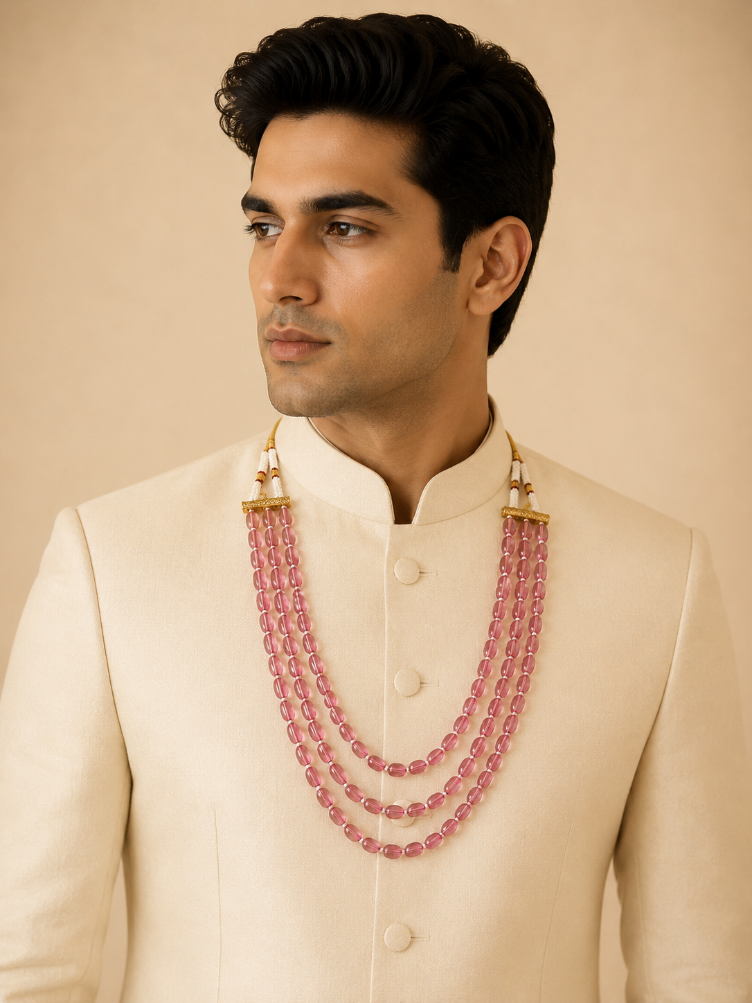 Pink Multi-Strand Groom Mala