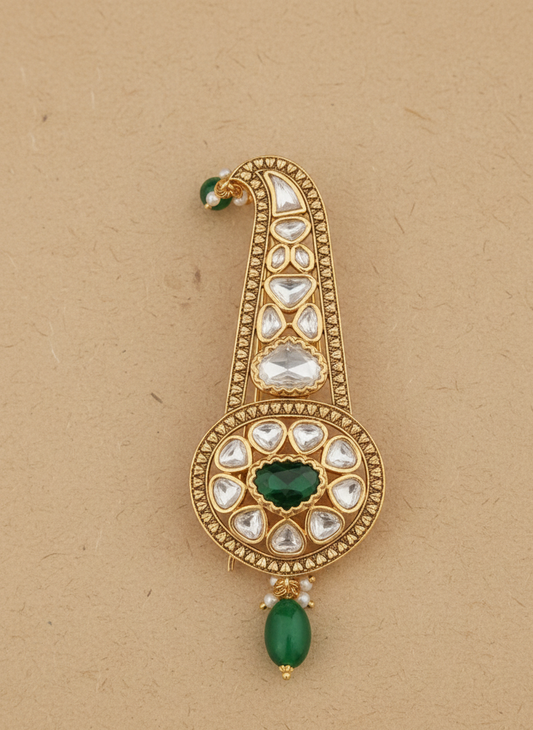 Royal Emerald Kundan Kalgi